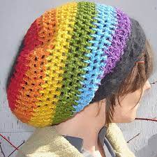 Slouchy Rasta Rainbow Crochet Crochet Hats Crochet Heart Pattern