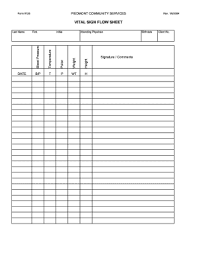 A medical clearance form is usually required to be submitted to employers prior to letting you sign an employee contract or at certain organizations and institutions such as entering a sports league. Printable Vital Sign Sheet Pdf Fill Out And Sign Printable Pdf Template Signnow