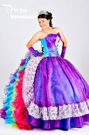 Fairytale Strapless Quinceanera Gown Featuring Cascading Rainbow Ruffles Vestidos Feos Vestido De Gala Vestidos Para Dulces 16