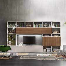 Modern Italian Free Standing Tv Unit With Shelves Or Library Italian Custom Made Living Room Modern Tv Stand Living Rooms Living Room Tv Living Room Tv Stand