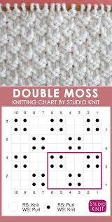 how to knit the double moss stitch pattern knitting