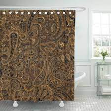 See more ideas about paisley stencil, paisley wall stencil. Cynlon Damasks Brown Beige Black Floral Paisley Flowers Elegant Bathroom Decor Bath Shower Curtain 66x72 Inch Walmart Com Walmart Com