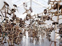 Ai Weiwei Creates A Cloudburst Of Wooden Stools Installation Art Contemporary Art Ai Weiwei