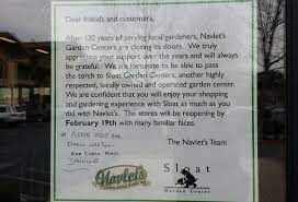 If you experience difficulty with the accessibility of any web pages or documents on our sites, please lharada@walnutcreeksd.org to request this information in an alternate format. Navlet S Garden Centers Closed Will Reopen As Sloat Garden Center Beyond The Creek