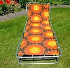 Vintage Retro Floral 60s 70s Folding Sun Lounger Bed Retro Home Retro Home Decor Retro Decor