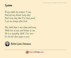 Short food verses and culinary poems: System Poem By Robert Louis Stevenson