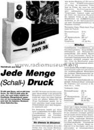 Machen sie karriere bei audax. 3 Wege Bassreflexbox Audax Pro38 Kit Proraum Vertriebs