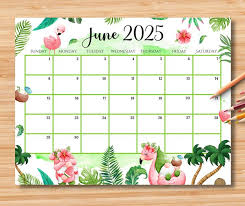 EDITABLE June 2025 Calendar, Joyful ...