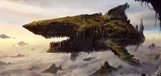 wallpaper digital art fantasy art shark artwork floating island terrain screenshot computer wallpaper tyrannosaurus 1920x904 spacer 150313 hd wallpapers wallhere wallpaper digital art fantasy art