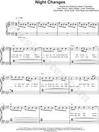 One Direction Night Changes Sheet Music Easy Piano In Ab Major Transposable Download Print Sheet Music Easy Piano Download Sheet Music