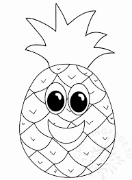 Cute Pineapple Coloring Page Beautiful Pineapple With Smiling Face Coloring Page In 2020 Cute Pineapple Cute Coloring Pages Pokemon Coloring Pages