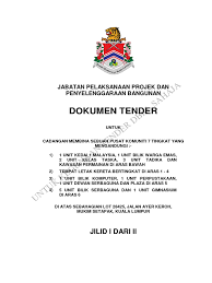 Tahukah anda tahun 2020 merupakan tahun banci penduduk dan perumahan di malaysia akan dilaksanakan? Dokumen Meja Tender Dmt Jilid I Dari Ii