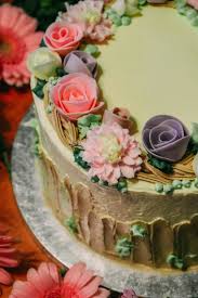 Handpainted pastel floral cake, painted inspired by an uncredited pinterest cake and painted to match the party ware. Pretty Pastel Flower Birthday Cake Dolly Dowsie