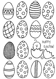 Lavoretti Di Pasqua Semplici Tante Uova Disegnate Da Colorare Pulcino E Scritta In Inglese Uova Di Pasqua Pasqua Idee Pasquali