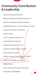 Can everyone PLEASE go vote for the Patriot Guard Riders of Lubbock?!?!?!  We are under the Community Contribution and Leadership category. Please  share the link as well if you can. As everyone
