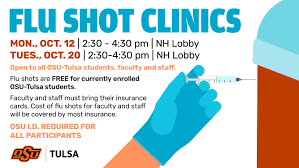 Here's where you can find the wchd flu shots Flu Shot Clinic Oklahoma State University Tulsa