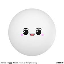 Kawaii Happy Anime Faced Ping Pong Ball Zazzle Com Ping Pong Frenemies Anime