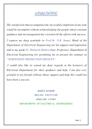 Acknowledgement sample for internship report sample templates. Acknowledgement For Seminar Report In Engineering Pdf