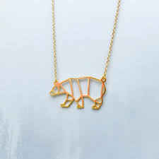 Polar Bear Necklace Custom Animal Jewelry Personalized Gift Etsy Bear Necklace Origami Necklace Pet Necklace