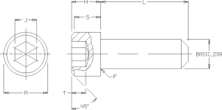 Ansi Socket Head Screw Engineering Dimensional Data Table