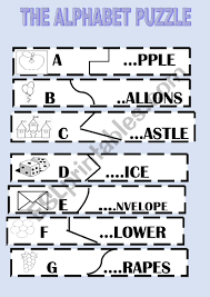 This is how you make a fun cardboard puzzle. Alphabet Puzzle Esl Worksheet By Primpi