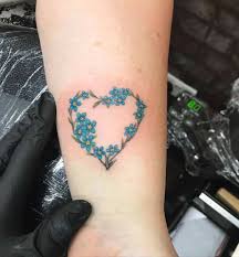Heart/flower tattoo on shoulder blade. Top 61 Best Forget Me Not Tattoo Ideas 2021 Information Guide