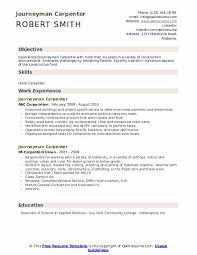 Journeyman Carpenter Resume Samples Qwikresume