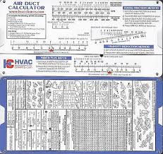 Air Duct Sizing Calculator Slide Chart Hvac Ductulator 736902510476 Ebay