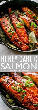 Honey Garlic Sauce Salmon Crispy Tender And So Delicious Salmon Fillets Pan Fried In The Most Wonderf Salmon Dinner Recipes Salmon Dinner Easy Salmon Dinner