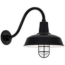Warehouse 19 H Clear Glass Gooseneck Outdoor Wall Light 9c392 Lamps Plus Barn Lighting Outdoor Wall Lighting Outdoor Wall Sconce
