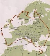 Australia Compared To Europe Geography Australia Map