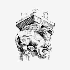 Page officielle de la cathédrale. Wasserspeier Chimare Von Notre Dame De Paris Gravierte Handgezeichnete Fototapete Fototapeten Mittelalter Chimare Unsere Myloview De
