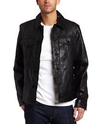 Levi S Men S Leather Classic Trucker Jacket Leather Shirt Motorcycle Jacket Mens Fitted Biker Jacket