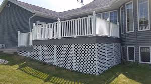 Miscellaneous aluminum deck railing parts taupe color. Azek Deck Xlm River Rock With Certainteed Kingston White Vinyl Railing With The Gothic Caps And White Vinyl Latti Outdoor Renovation Vinyl Railing Azek Decking