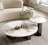 Nordic Sintered Stone Top Center Table Modern Circular Coffee Table for  Living Room