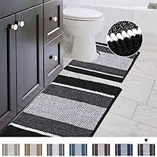 Choose from a huge selection of bathroom supplies in uae at best prices. Amazon Com Bathroom Gradient Rugs Luxury Chenille Mat Set Soft Plush Shower Rug Toilet Mat Microfiber Striped Shaggy Ca Washable Bath Mat Shower Rugs Rugs
