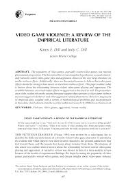 Certain games are great for teaching the rules and conventions of design. Pdf Video Game Violence