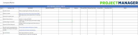 A checklist is a good way to keep track of tasks. Gdpr Compliance Checklist Free Excel Download Projectmanager Com