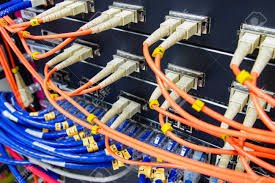 Also using fiber optic module is safer in terms of internet security, because intercepting data transmissions by tapping copper cable is less complicated than tapping on fiber optic cable. Cable Network Fiber Optic Cable Connect To Switch Port In Server Stock Photo Picture And Royalty Free Image Image 132803471