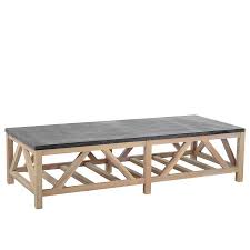 The metal base is crafted into striking circular shapes and features rubber plugs underneath for floor safety. Bobo Intriguing Objects Slate Coffee Table Amethyst Home