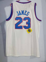 Width of your chest plus width of your back plus 4 to 6 inches to account for space for a loose. Lebron James Tunes Squad White Jerseyave Marketplace