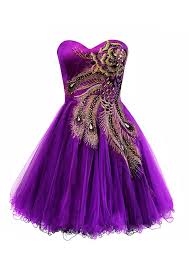 Check This Out How Cool Amazon Com Metallic Peacock Embroidered Holiday Party Prom Peacock Cocktail Dress Purple Homecoming Dress Junior Cocktail Dresses