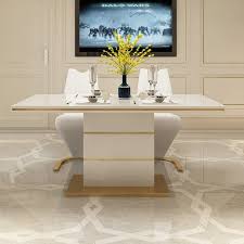 Dining table + 4 chairs seat set glass meeting table restaurant furniture gray. Luxury Modern Stylish 63 White Glass Dining Table Rectangular Gold Metal Large Dining Table Modern Stylish 63 White Glass Dining Table Rectangular Gold Metal Large Dining Table For Sale