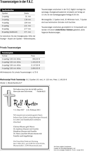 Vorlage traueranzeige wir haben 20 bilder über vorlage traueranzeige einschließlich bilder, fotos traueranzeige — traueranzeige,die:⇨todesanzeige … das wörterbuch der synonyme. Traueranzeigen In Der Frankfurter Allgemeinen Zeitung Pdf Kostenfreier Download