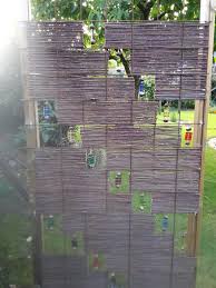 Zaunelement Aus Baustahlmatte Weidenrute Und Glasdeko Baustahlmatten Garten Deko Weidenruten