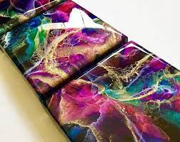 S E C R E T G A R D E N 6 X6 Set Of 3 Abstract Art Resin Art Resin Painting Abstract Painting Rainbow Art Happy Art Resin Art Painting Resin Art Acrylic Pouring Art