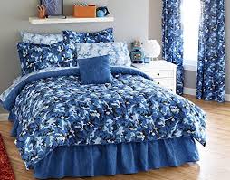 Enjoy free shipping on most stuff, even big stuff. Bright Blue Camouflage Army Boys Queen Comforter Set 8 Piece Bed In A Bag Fh Fire Fly Camo