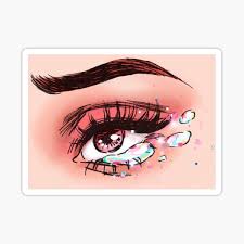 Pink and orange star tiger art print. Crying Anime Eyes Gifts Merchandise Redbubble