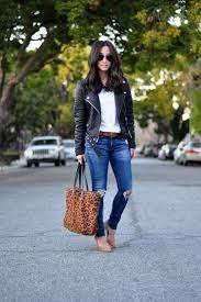 Ripped Jeans Leather Jackets Crystalin Marie Fashion Style Outfits