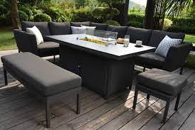 We like this fire table because it. Pulse Rectangular Corner Dining Set With Firepit Table Charcoal Elements